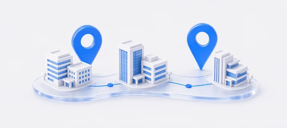 Connected office locations representing opportunities across cities